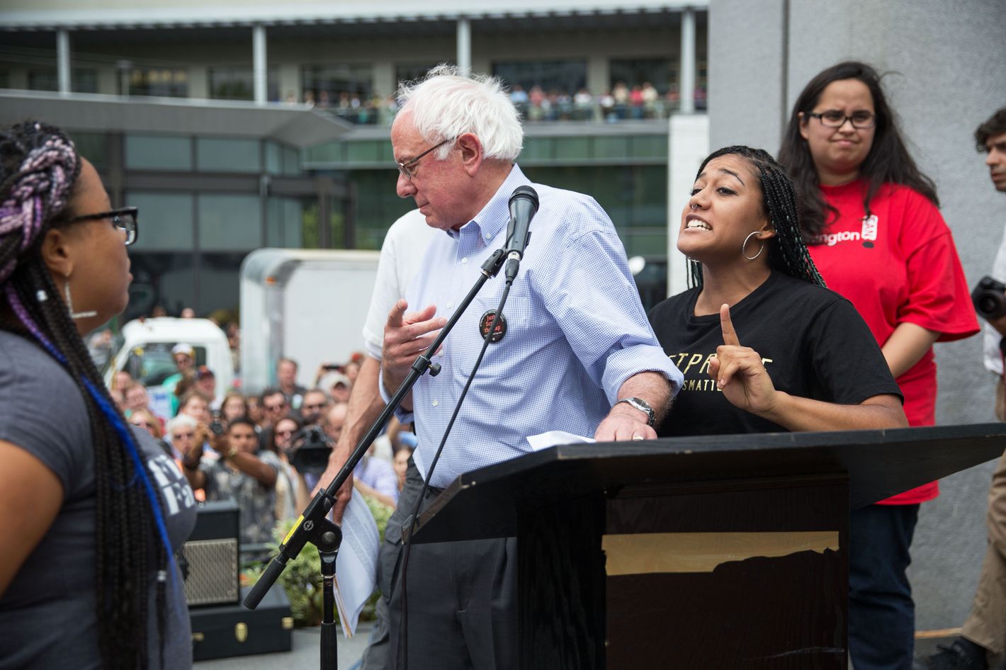 Protestor invades stage at DNC?