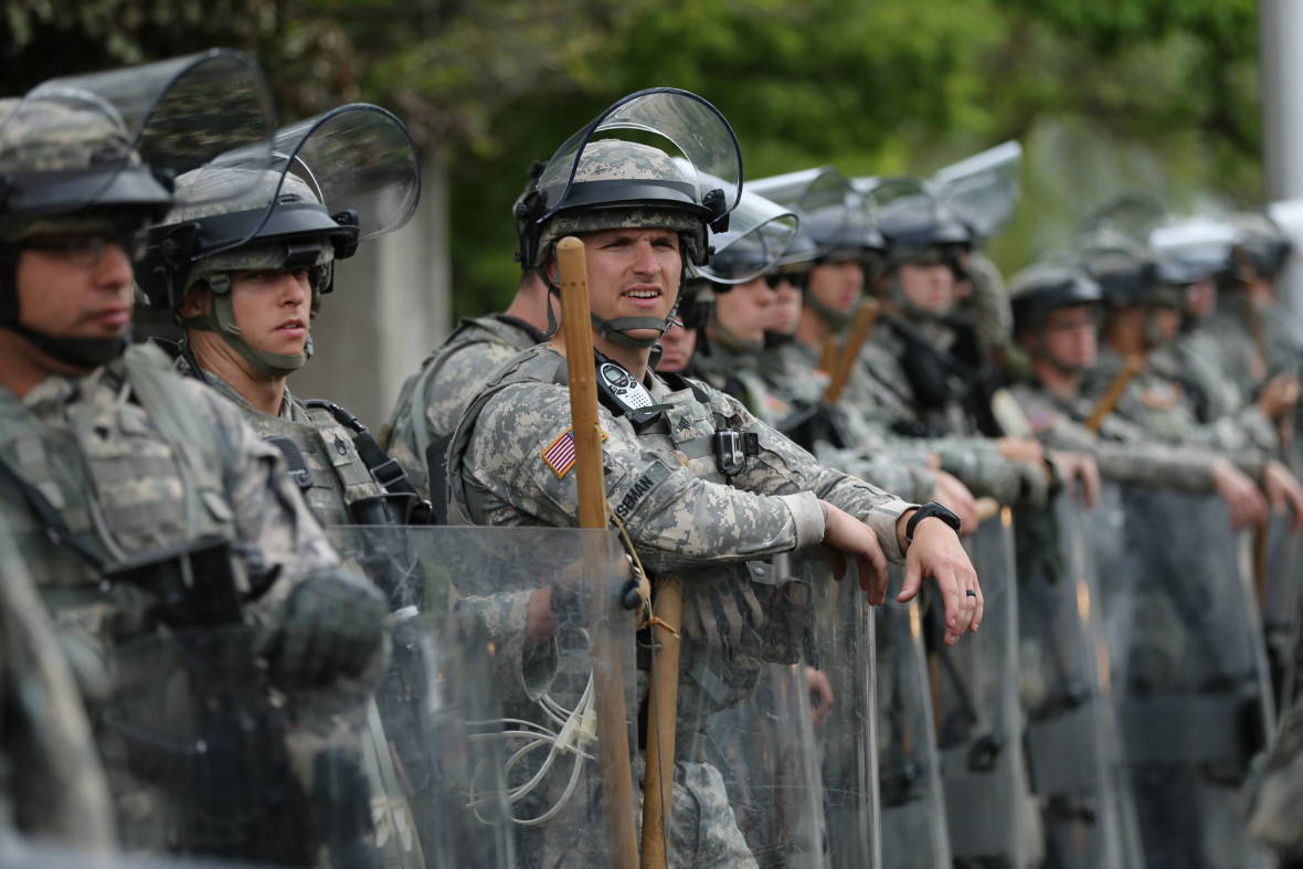 National Guard at college Palestine protest in April?