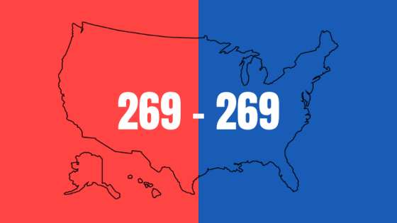 Will there be a 269-269 tie in Electoral College?